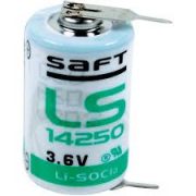 Batteria al litio: 1/2AA, 3.6v, 1.2 ah - Saft LS14250, terminali a saldare_mirante_elettronica_acilia