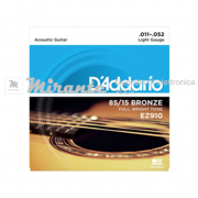 Muta chitarra acustica: D'ADDARIO 11-52 EZ910